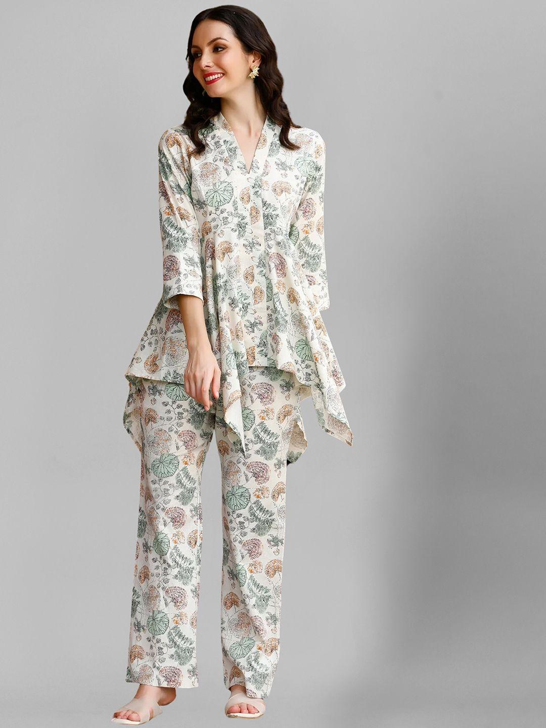 sidyal floral printed top and trousers co-ords