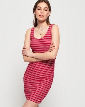 sienna striped sleeveless bodycon dress