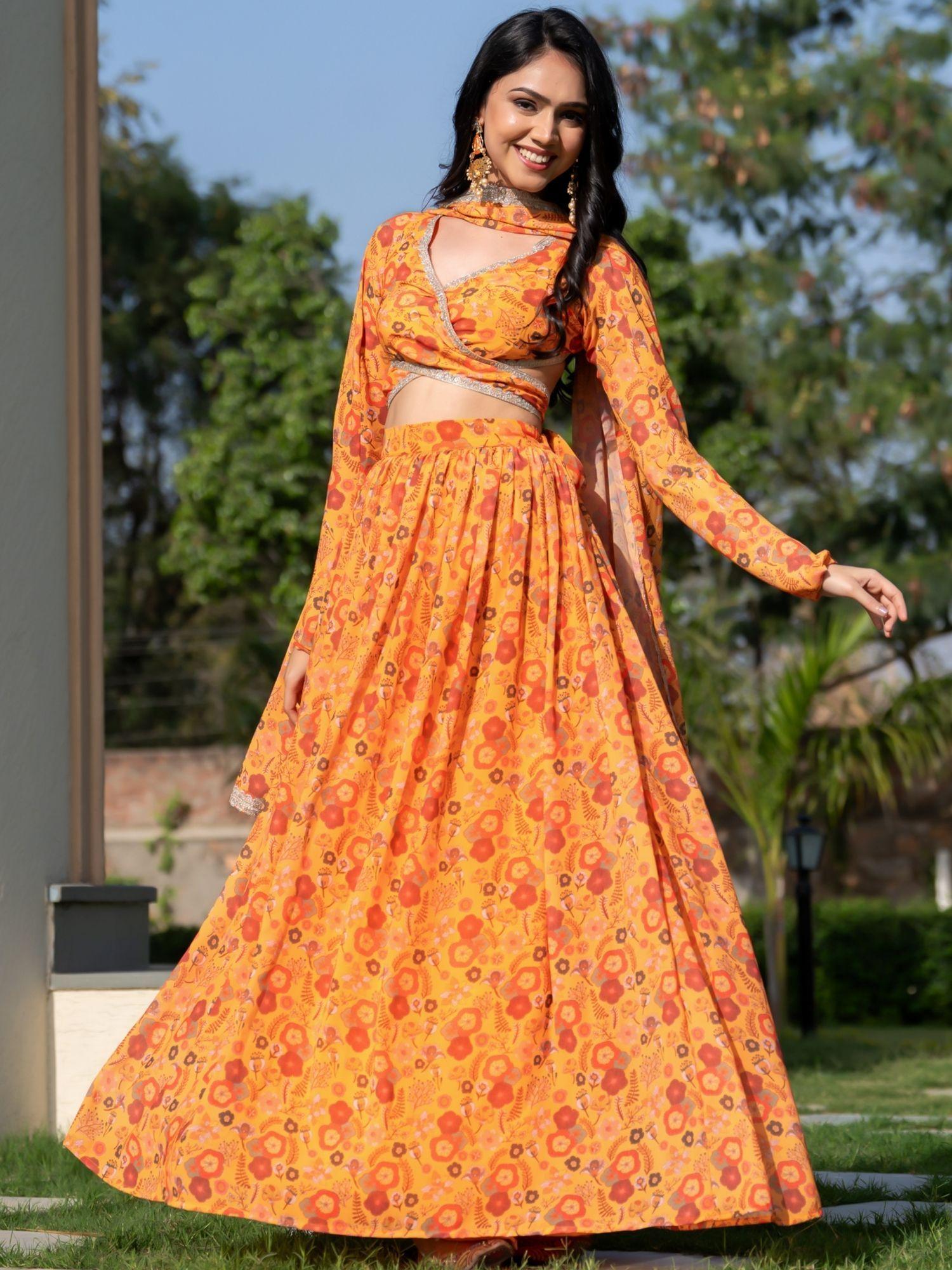 sifra lehenga with blouse and dupatta (set of 3)