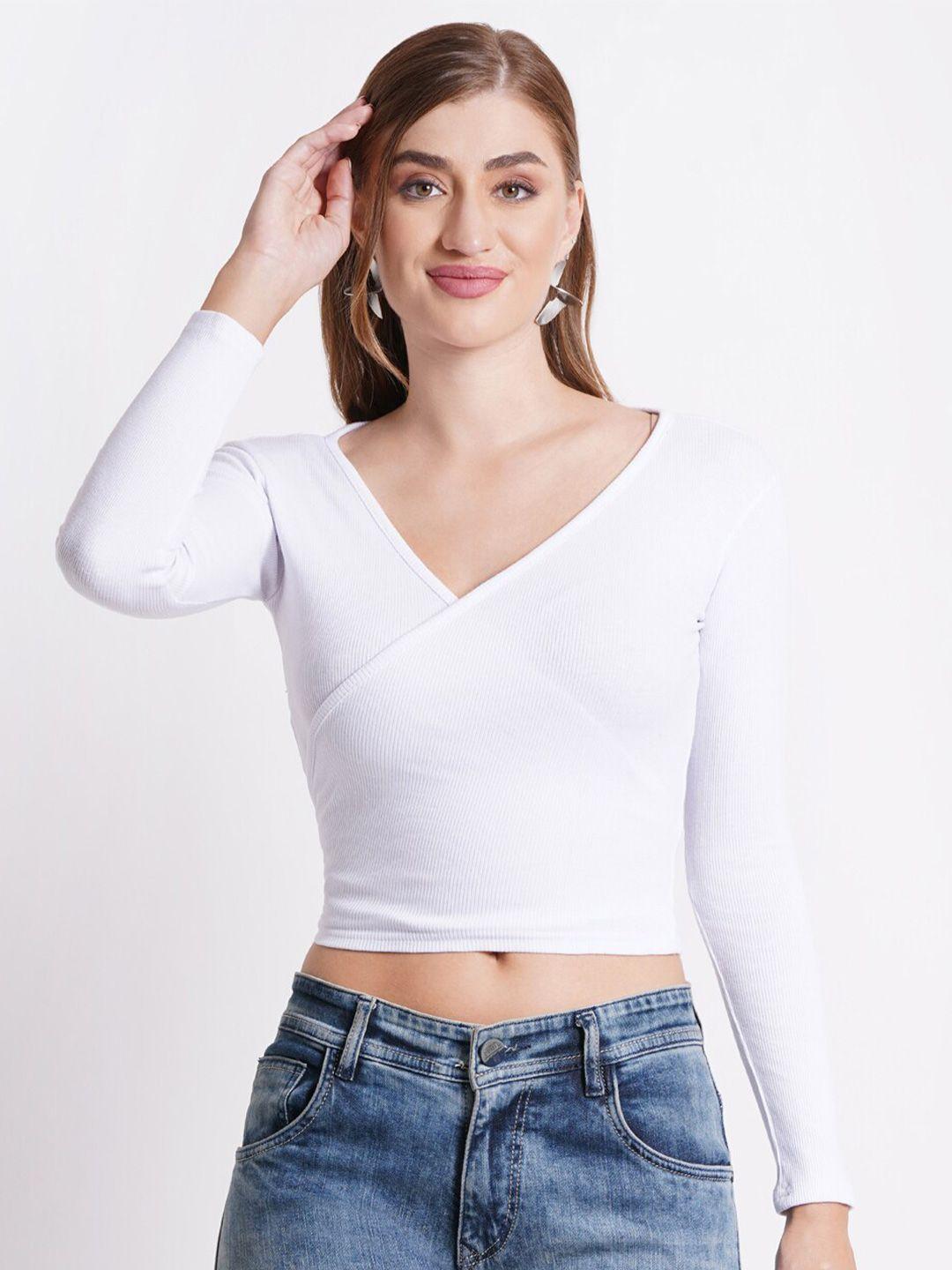 sightbomb long sleeves cotton wrap crop top