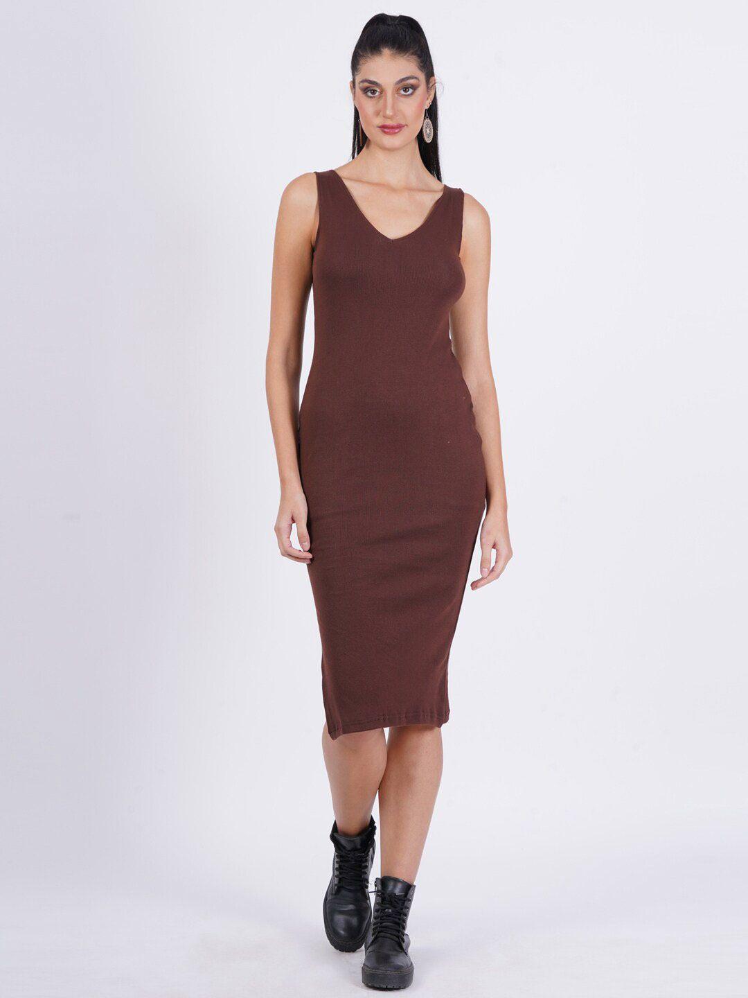 sightbomb v-neck cotton bodycon dress