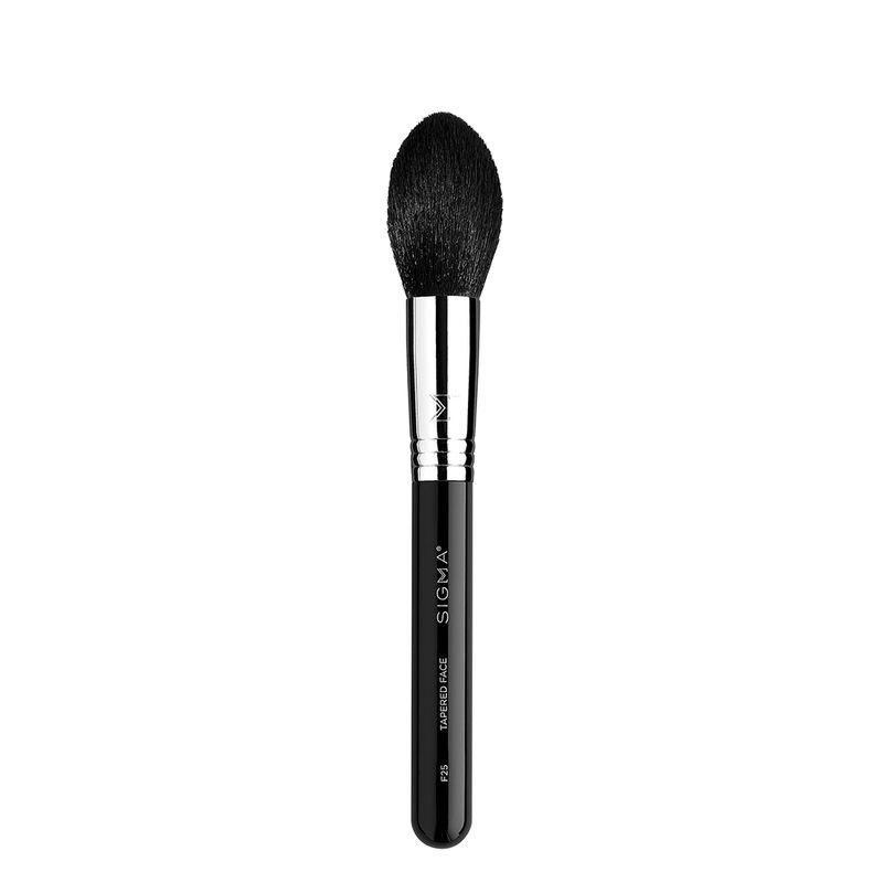 sigma beauty tapered face brush - f25 black & chrome