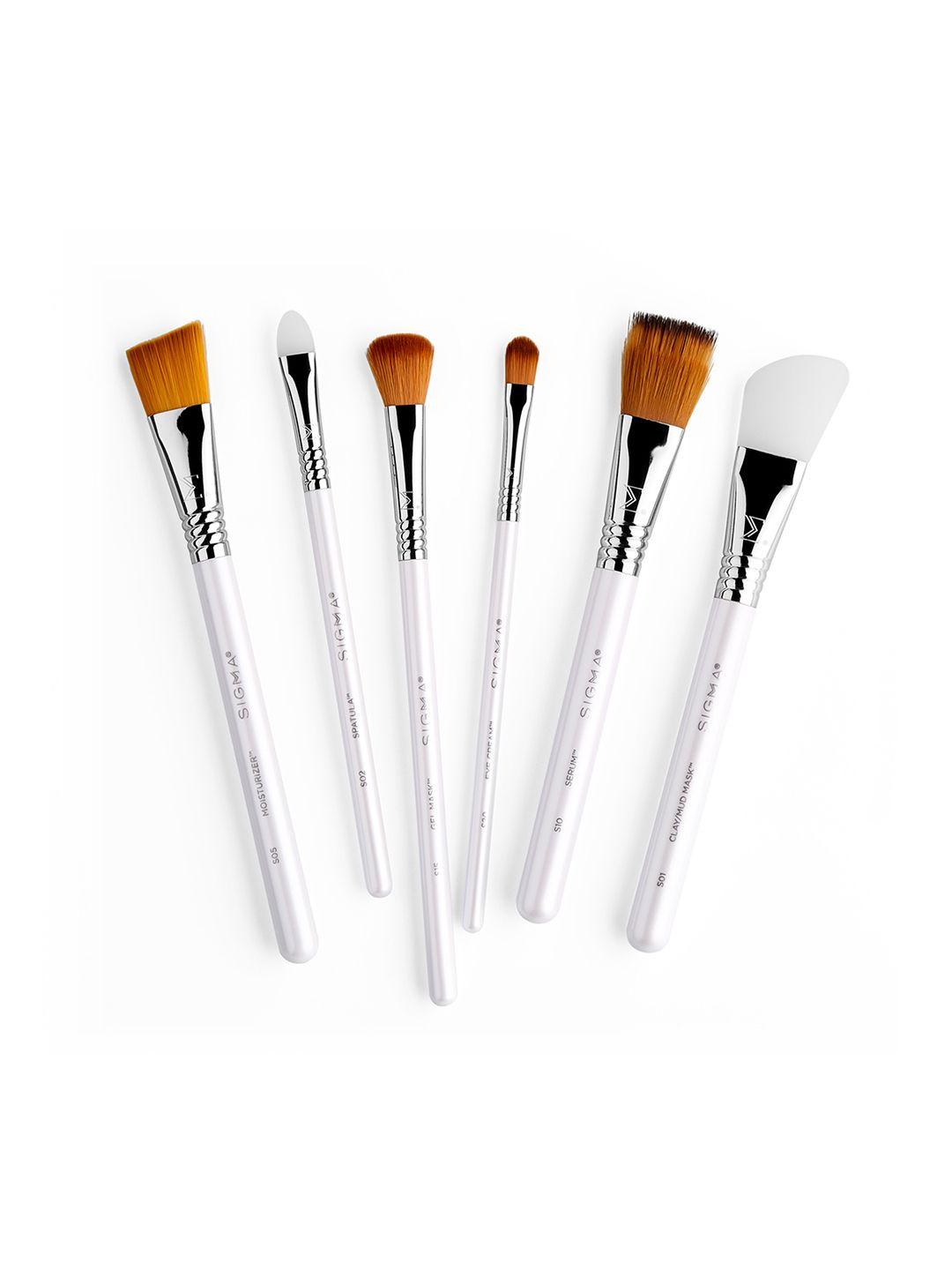 sigma beauty skincare brush set - white