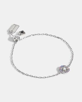 signature crystal slider link bracelet