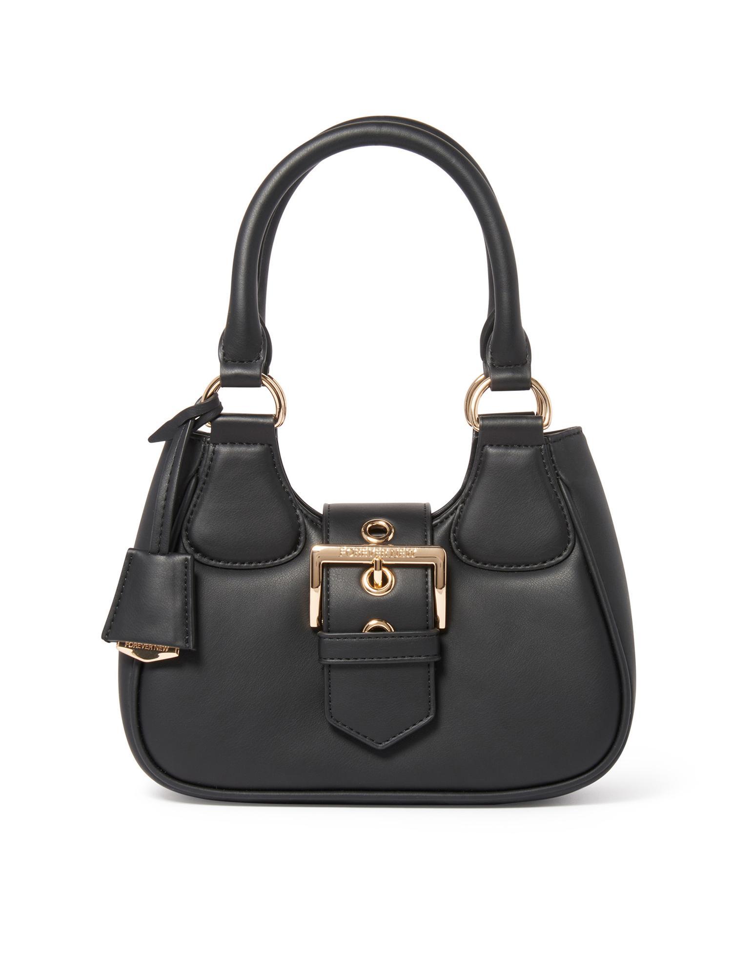 signature black madison buckle hand bag