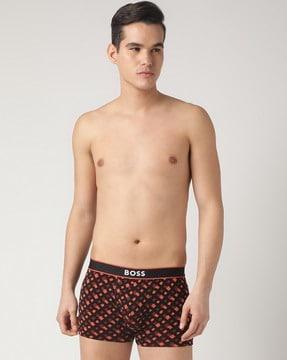 signature logo waistband stretchable cotton trunks