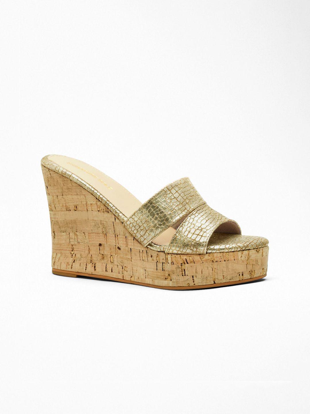 signature sole cork textured open toe heels