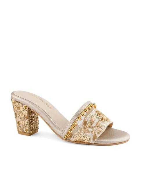signature sole women's beige ethnic sandals