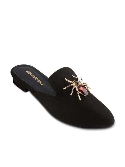 signature sole women's black mule shoes