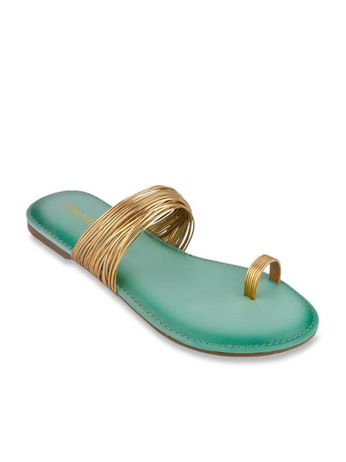 signature sole women's gold toe ring sandals