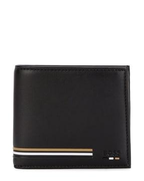 signature-stripe detailed faux-leather wallet