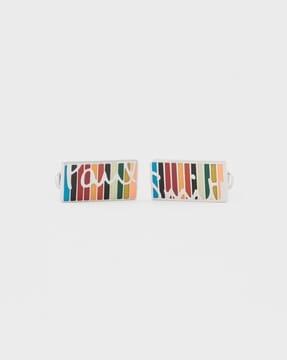 signature striped cufflinks