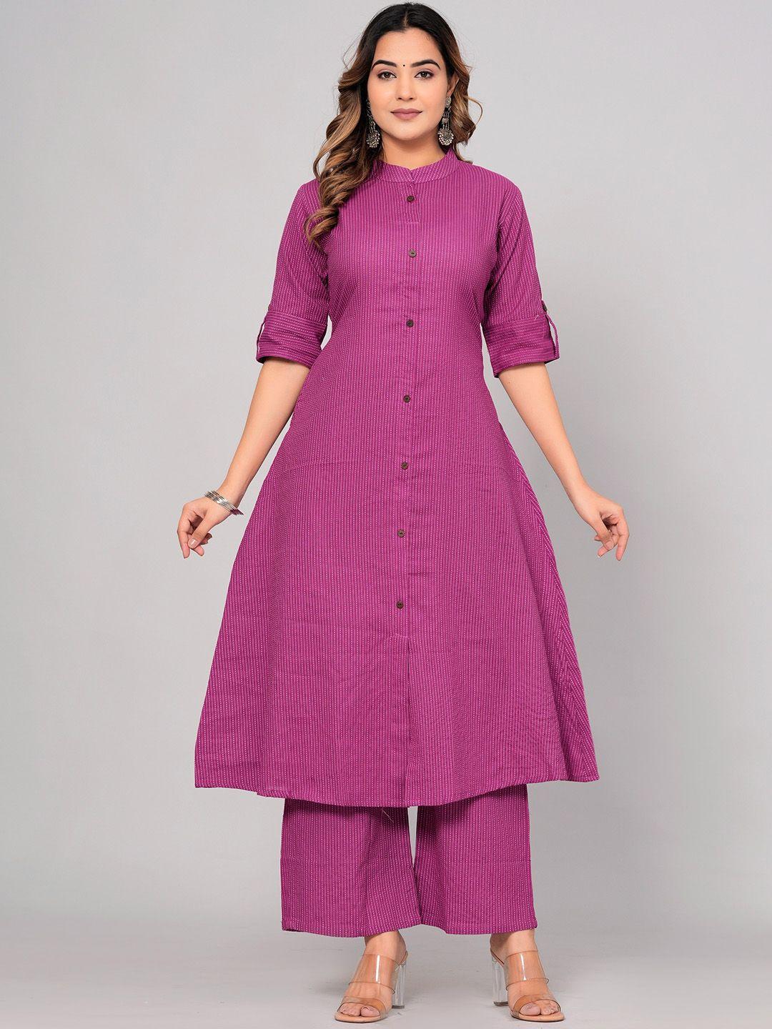 sijopa women printed regular pure cotton kurta with palazzos