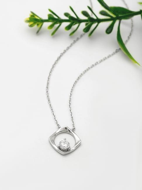 silberry 92.5 sterling silver crystal window necklace