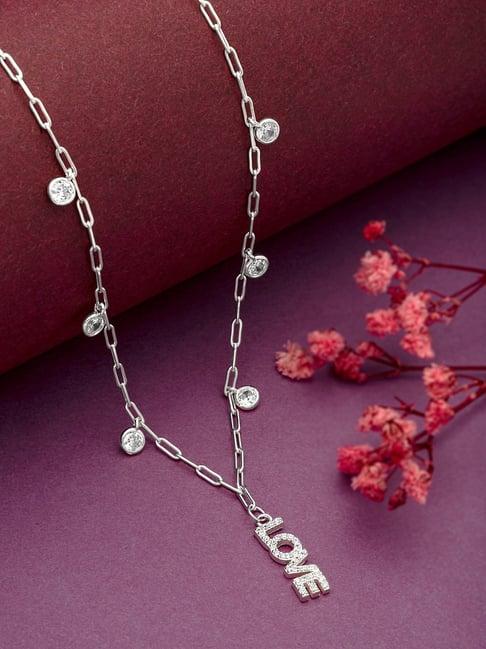 silberry 92.5 sterling silver love letter necklace