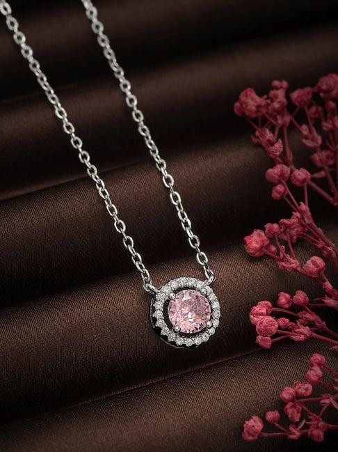 silberry 92.5 sterling silver pink pixie necklace