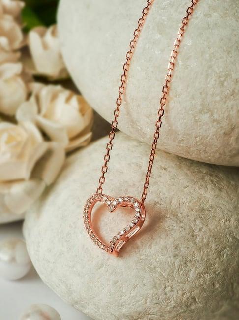 silberry 92.5 sterling silver rose gold amour necklace