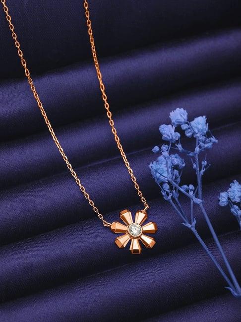 silberry 92.5 sterling silver rose gold daisy bliss necklace