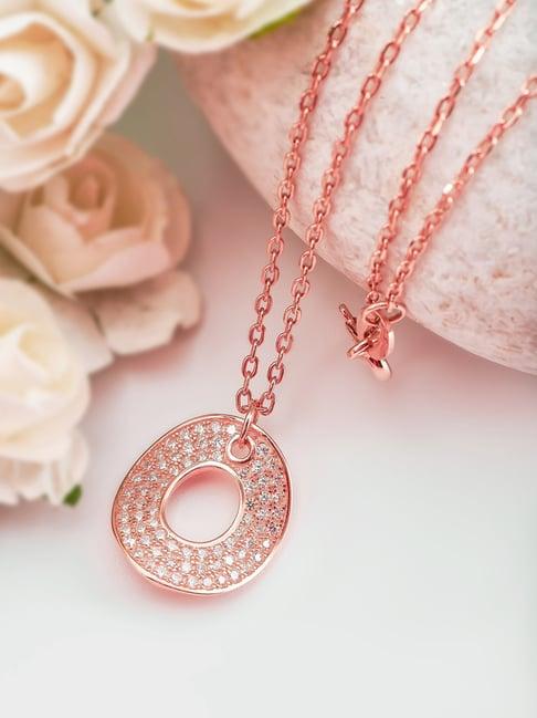 silberry 92.5 sterling silver rose gold shield necklace