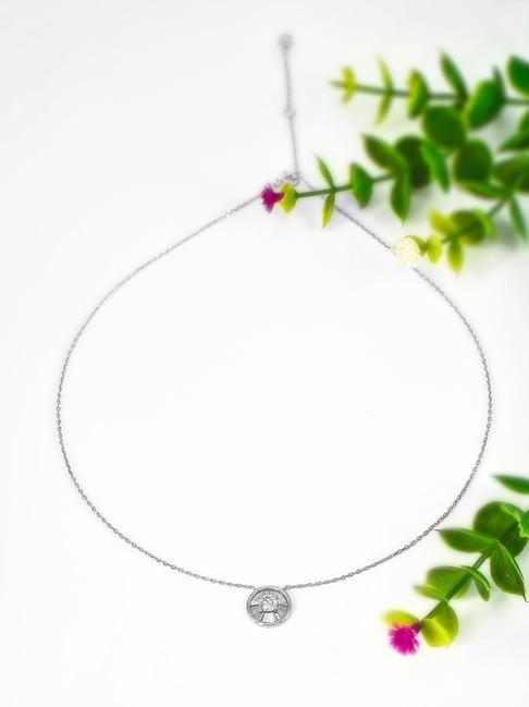 silberry 92.5 sterling silver stone rim necklace