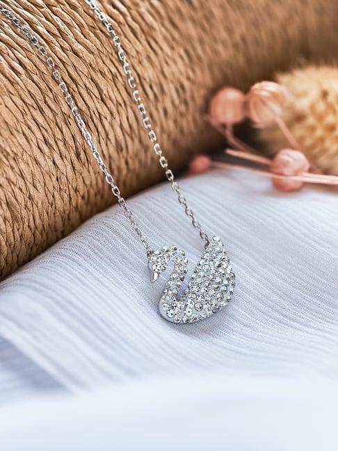 silberry 92.5 sterling silver swan necklace