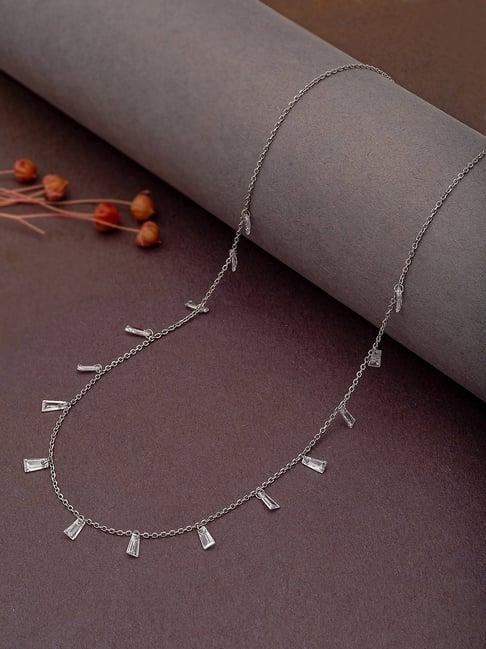 silberry 92.5 sterling silver white radiant necklace