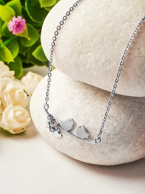 silberry 925 sterling silver lovebirds necklace