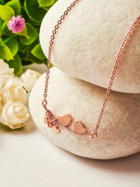 silberry 925 sterling silver rose gold lovebirds necklace