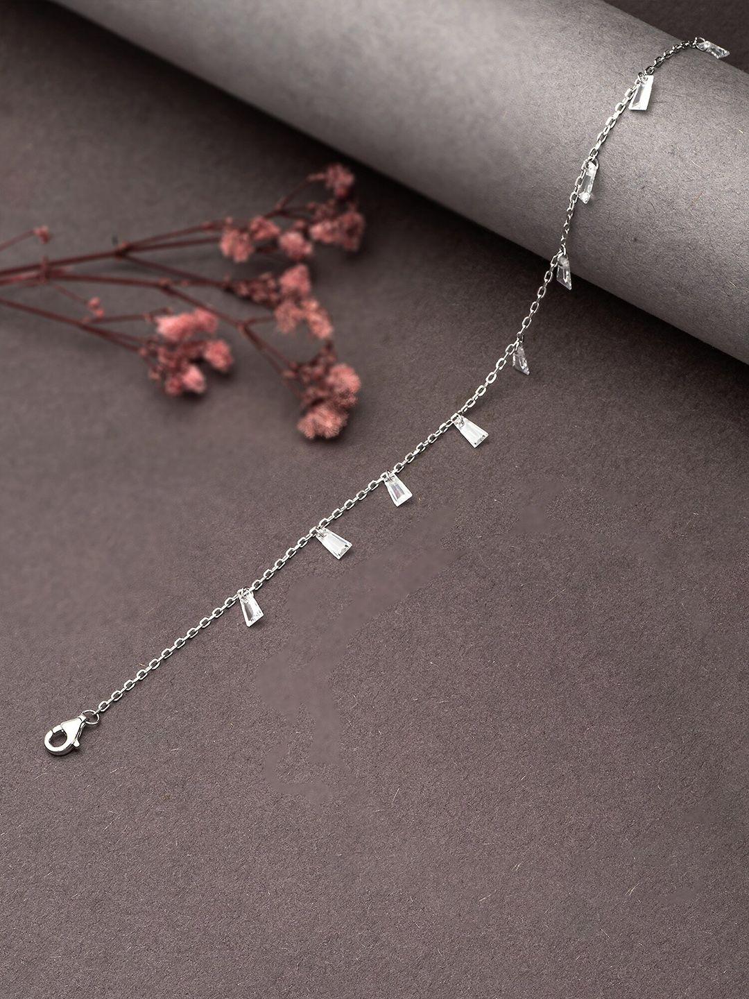silberry rhodium-plated crystals anklet