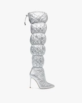 silhouette quilted knee-length boots