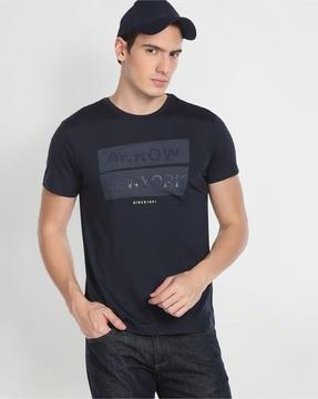 silicone print crew neck t-shirt