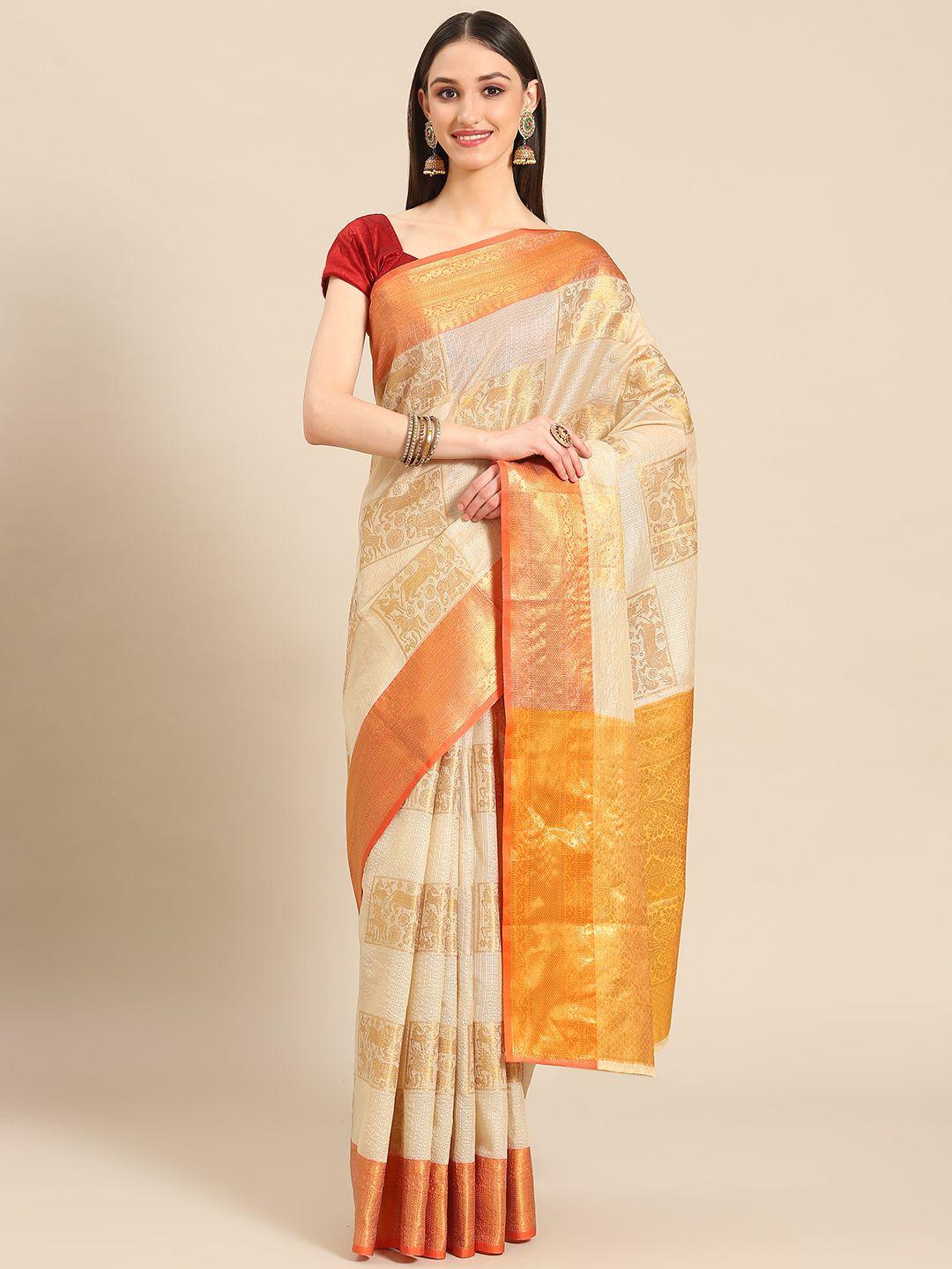 silk land ethnic motifs woven design zari jute silk tussar saree
