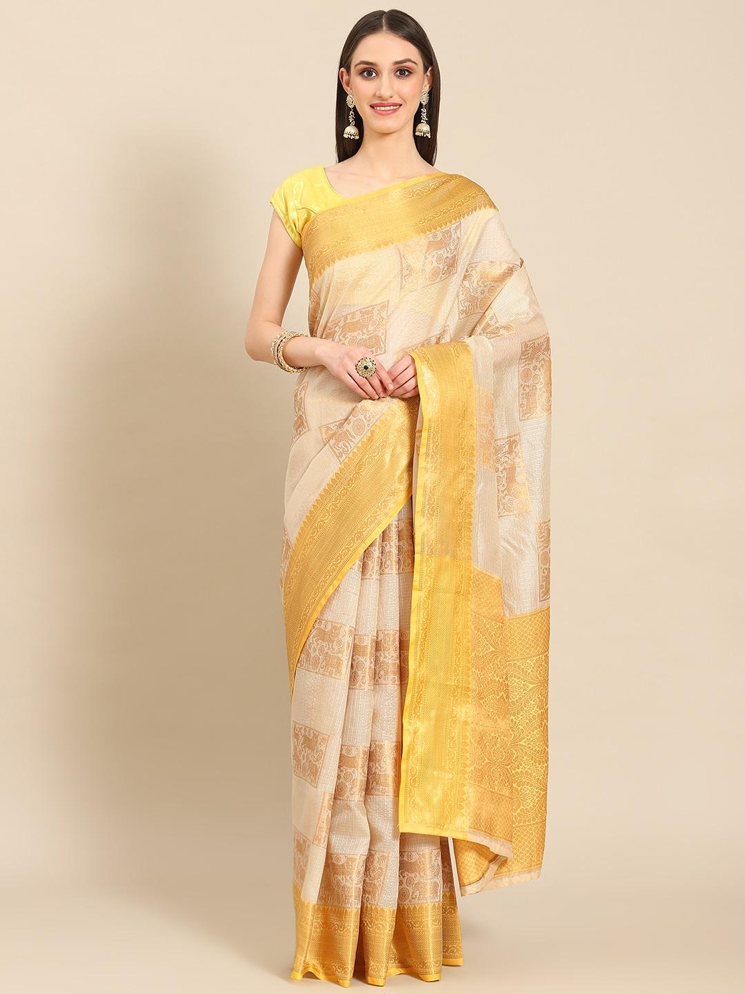 silk land ethnic motifs woven design zari jute silk tussar saree