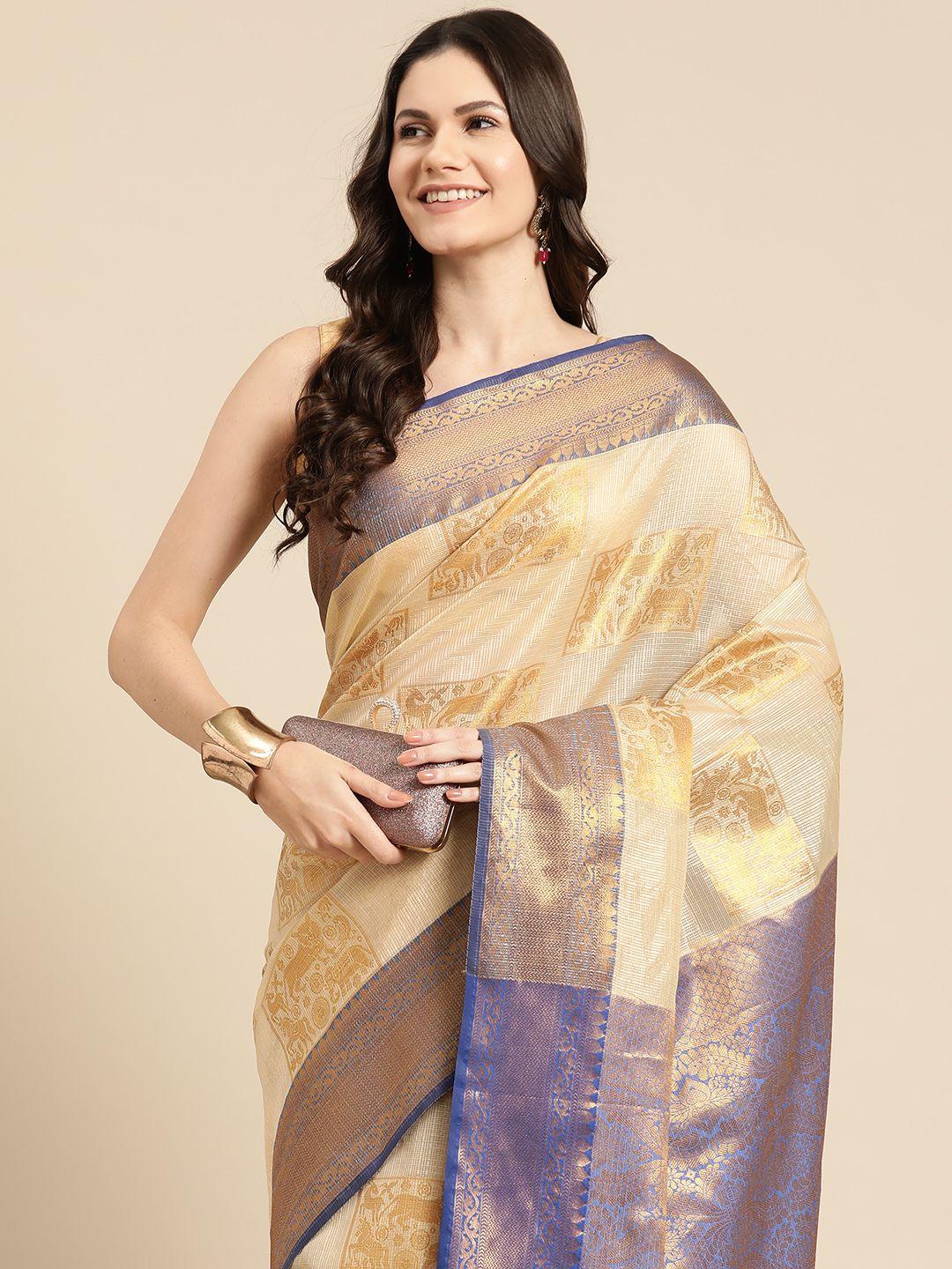 silk land ethnic motifs zari jute silk tussar saree