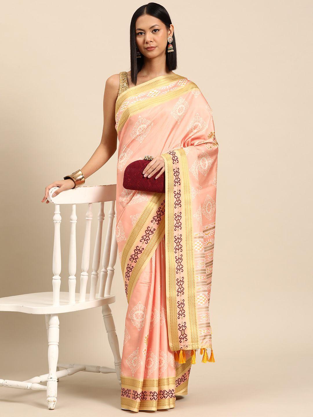 silk land ethnic motifs zari silk blend banarasi saree