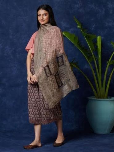 silk bagh printed stole