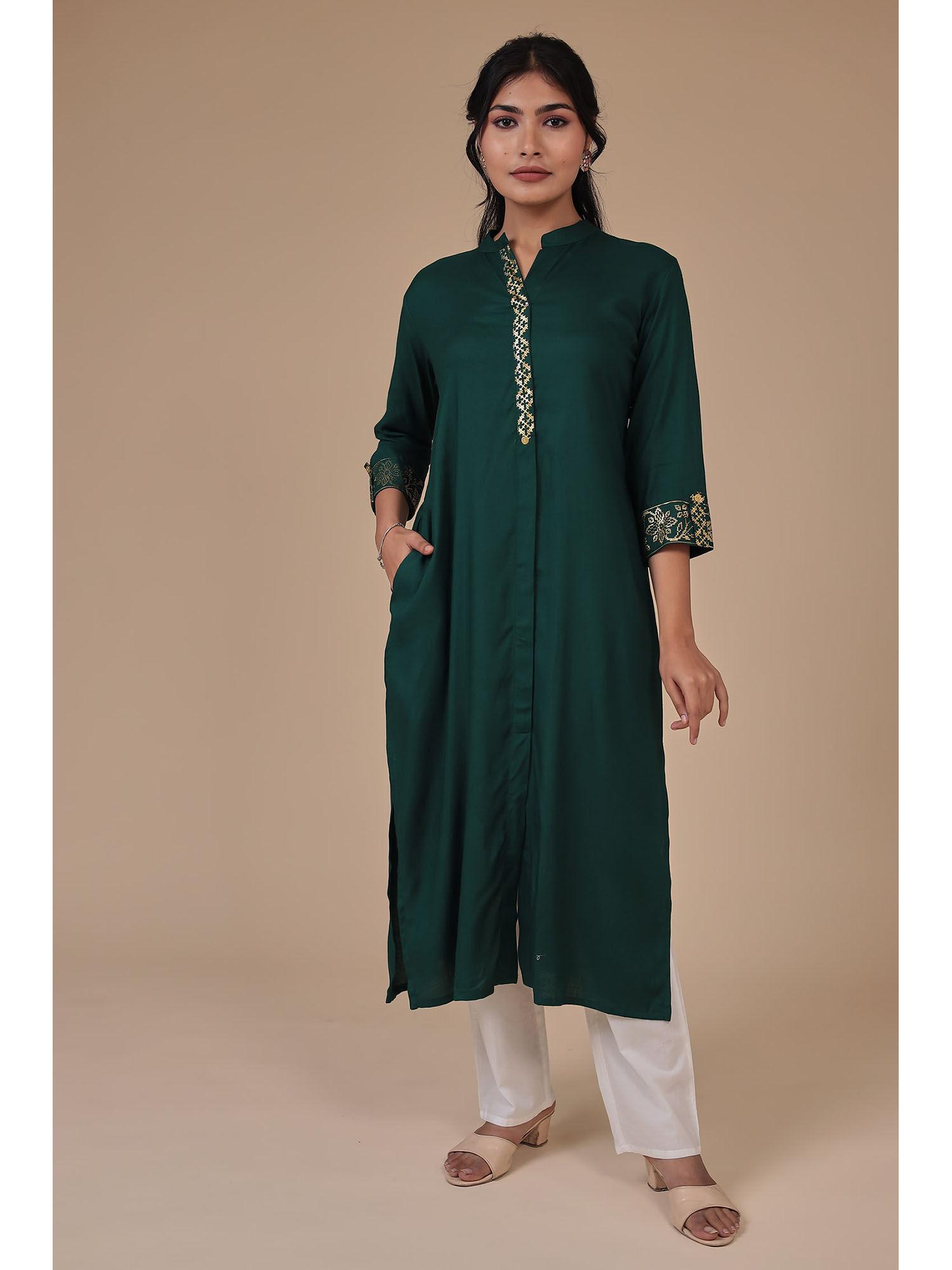 silk blend embellished kurta