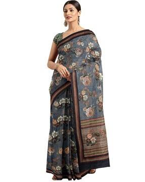 silk blend printed saree