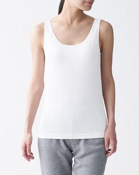 silk blend tank top with removable cup