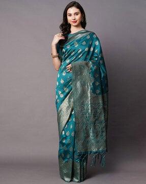 silk blend woven pattern saree