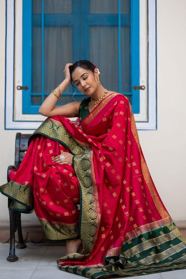 silk blend zari woven kanjeevaram womens saree