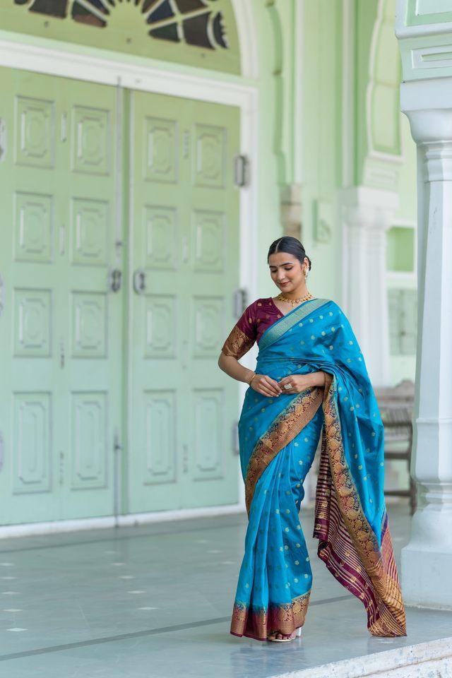 silk blend zari woven kanjeevaram womens saree