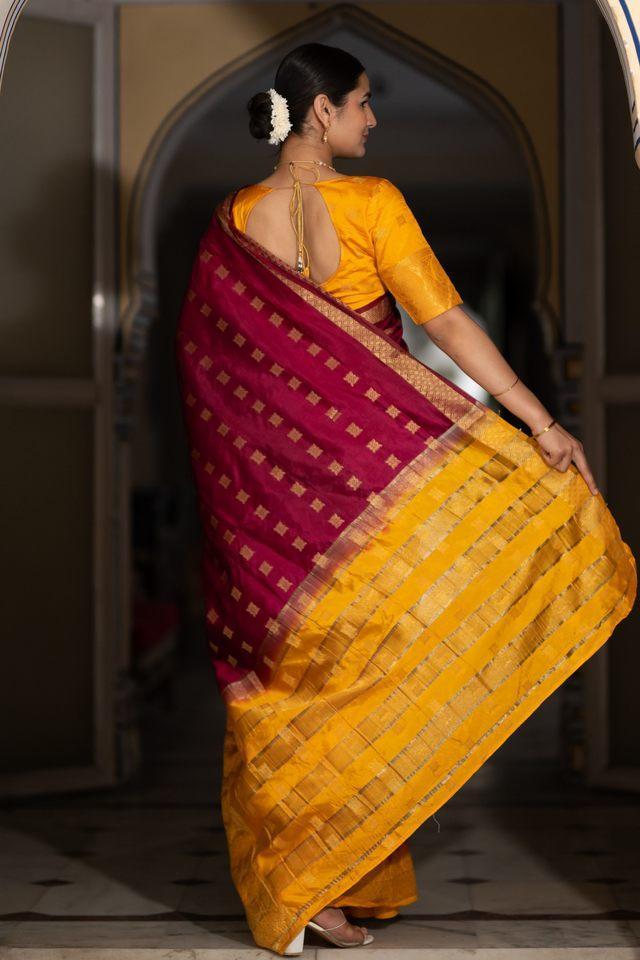 silk blend zari woven kanjeevaram womens saree