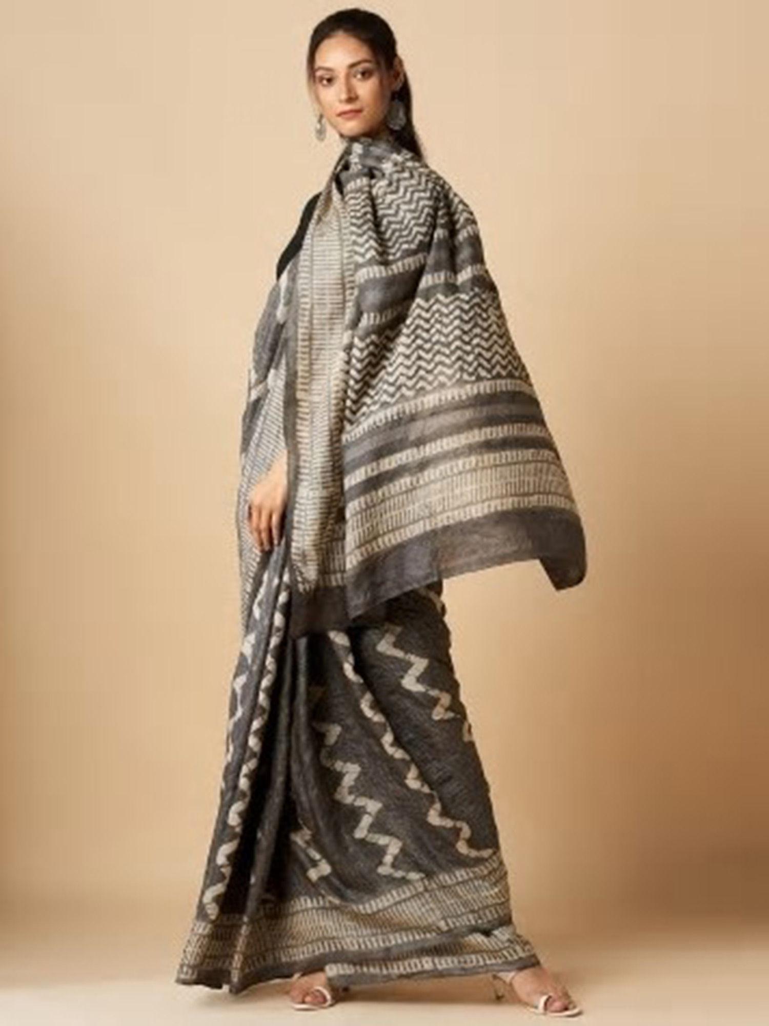 silk dabu printed sari