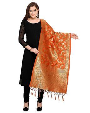 silk dupatta with woven pattern