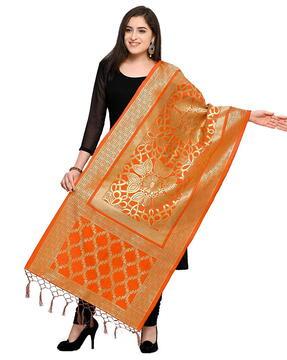 silk dupatta with woven pattern