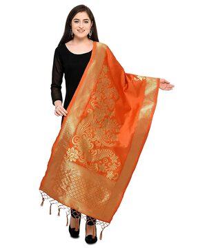 silk dupatta with woven pattern