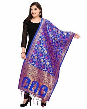 silk dupatta with woven pattern