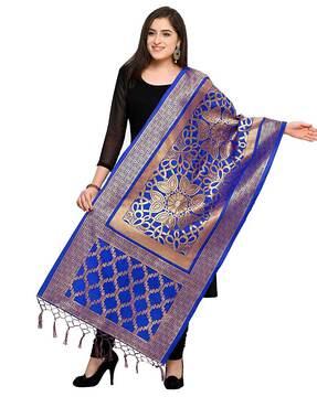 silk dupatta with woven pattern