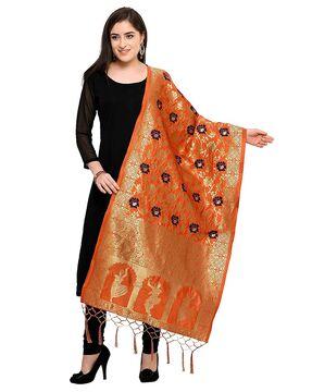 silk dupatta with woven pattern